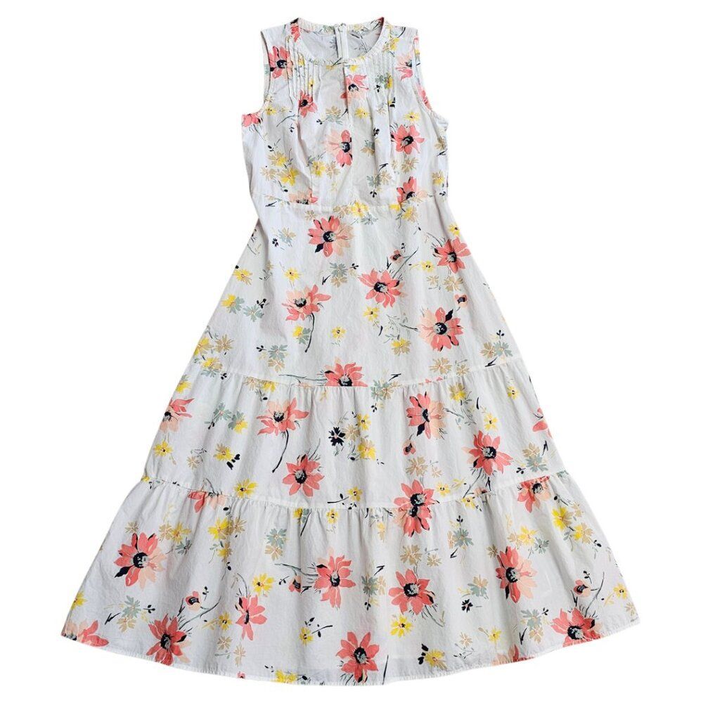 GAP floral tiered maxi dress cottagecore easter spring pastel cotton dress 6